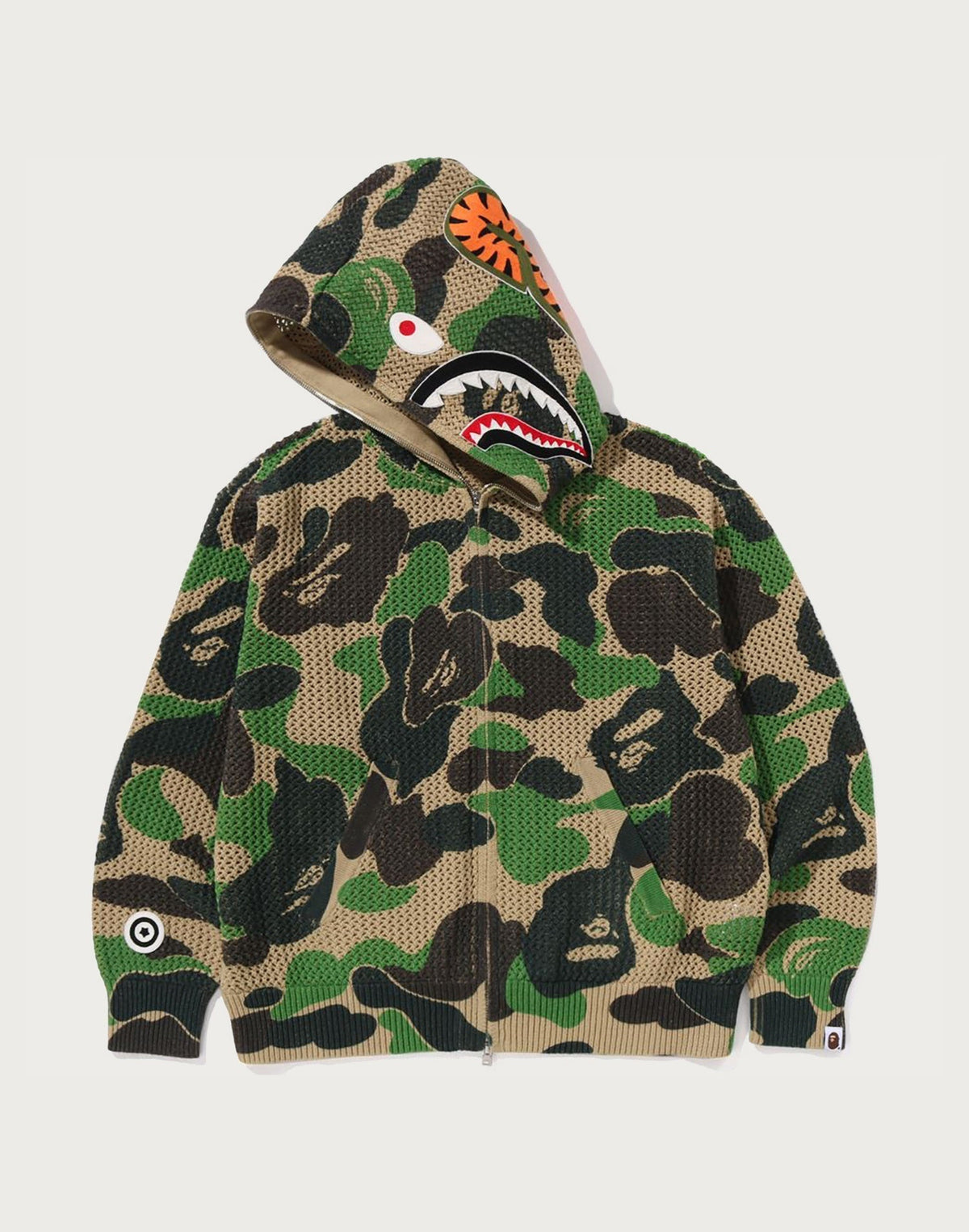 ABC CAMO CROCHET RELAXED FIT SHARK FULL ZIP HOODIE MENS