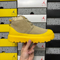 UGG Lace-Up Hiker Chukka Boot – Suede Boot with Yellow Lug Sole & Textured Midsole in Sand