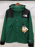 The North Face Green Black GORE-TEX Mountain Jacket Snap Button Waterproof