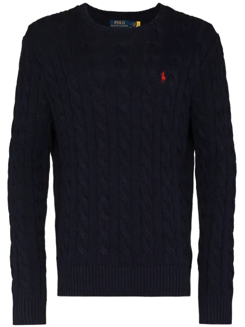 Polo Ralph Lauren logo-embroidered cable-knit jumper