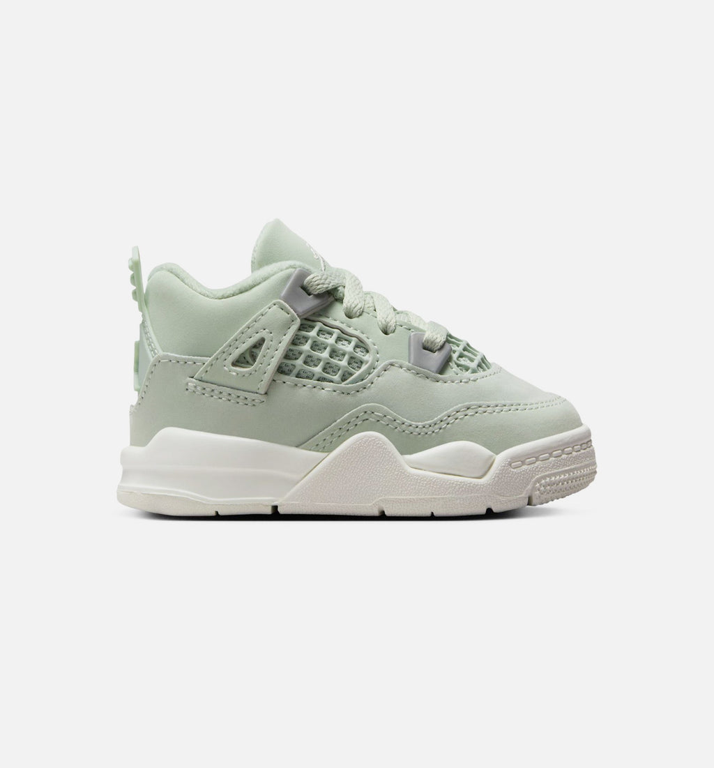 Air Jordan 4 Retro 'Abundance' Infant Toddler Lifestyle Shoes | Seafoam / Sail / Metallic Silver
