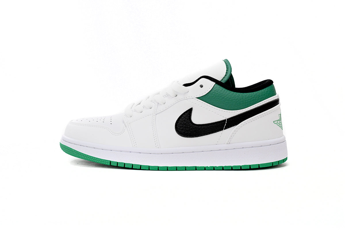 Jordan 1 Low White Lucky Green Black Reps Sneaker 553560-129