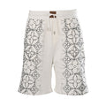 Distressed Monogram Print Fleece Shorts