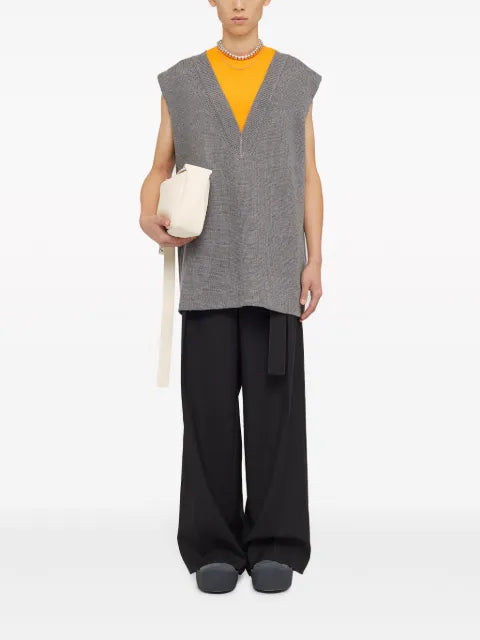 Jil Sander two-tone layered knitted vest
