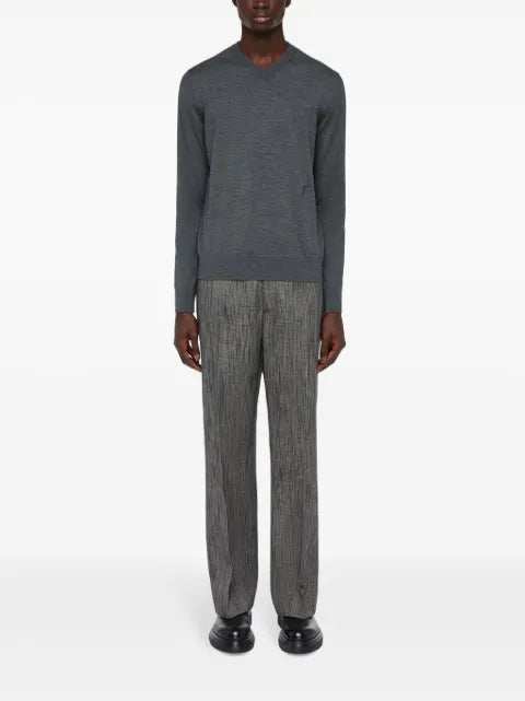 Ferragamo v-neck charcoal wool sweater