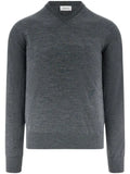 Ferragamo v-neck charcoal wool sweater