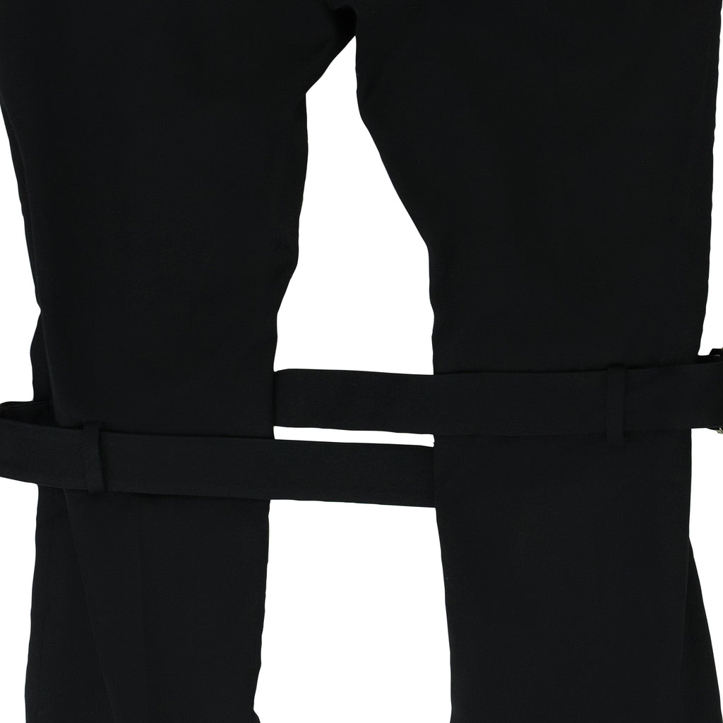 BLACK BUCKLE CASUAL PANTS