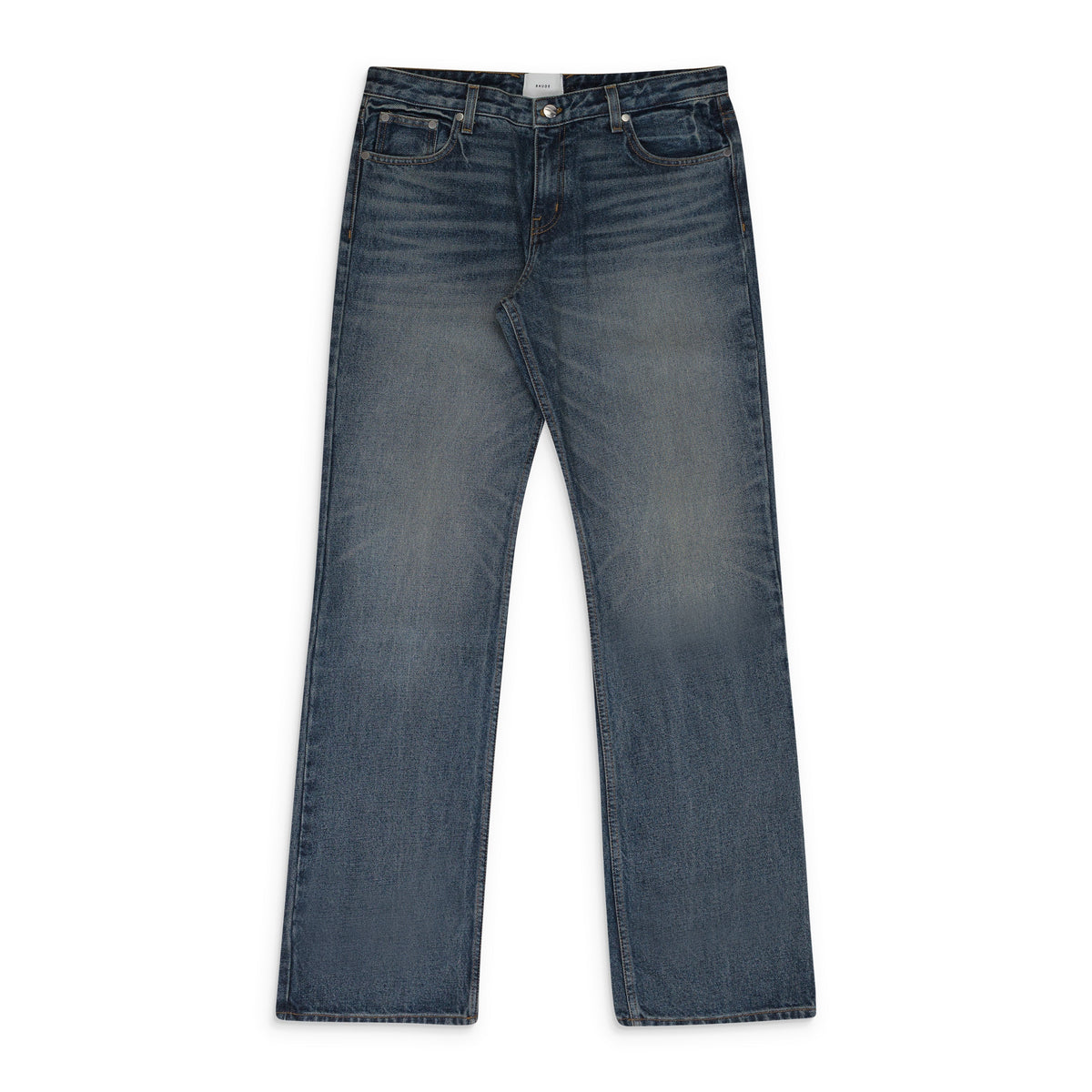 INDIGO LOW-WAIST FLARE DENIM BOOTCUT JEANS
