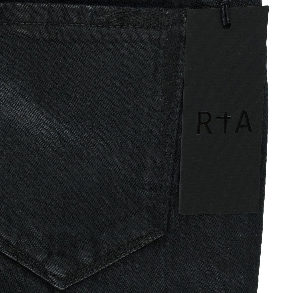 BLUE WAXED SKINNY JEANS