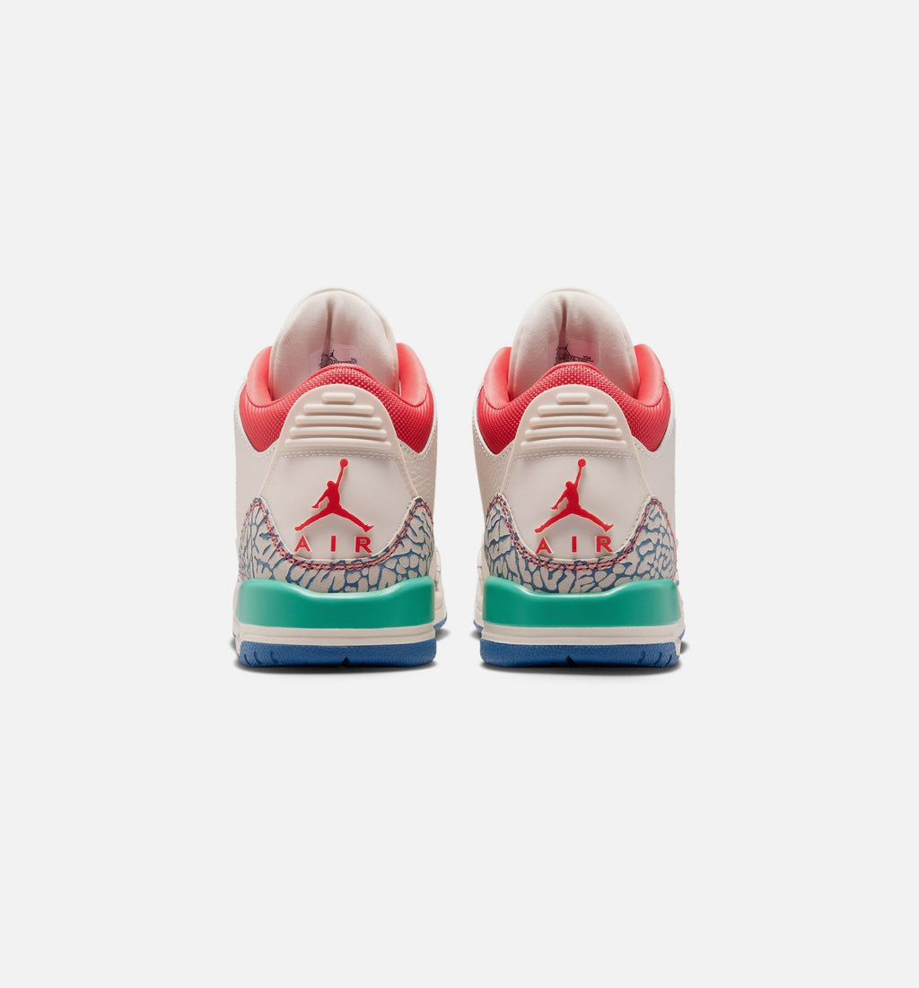 Air Jordan 3 Retro "Play Your Way" Big Kids' Shoe – Chalk/Track Red/True Blue/Kinetic Green
