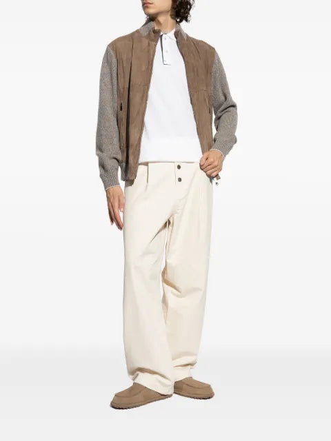 Paul & Shark suede wool-paneled bomber jacket
