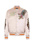 Philipp Plein shiny satin bomber tattoo patches strass