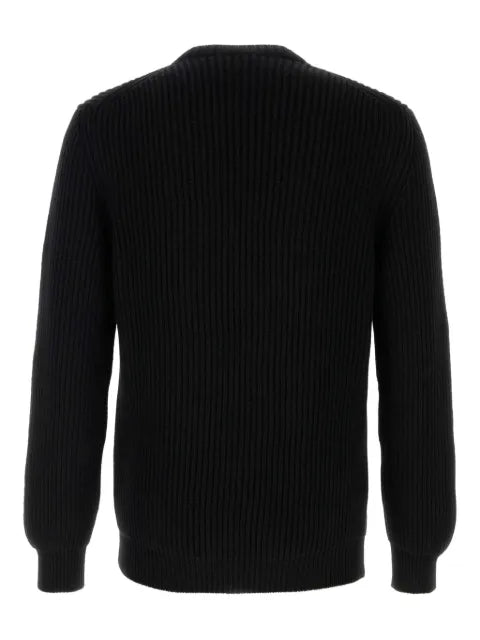 FENDI logo-embellishment ribbed-knit sweater