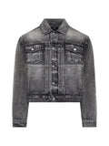 THUG CLUB TC Spine laser-etched denim jacket
