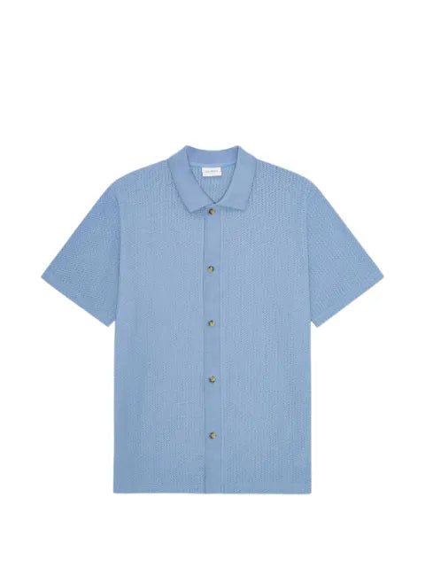 Les Deux Pointelle SS textured-knit short-sleeve cardigan