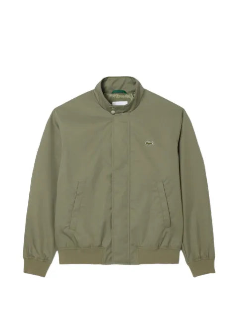 Lacoste logo-patch zip-up bomber jacket