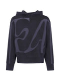 Emporio Armani French terry jersey hoodie with oversized EA embroidery