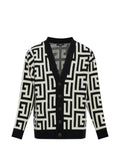 Balmain monogram-pattern cardigan