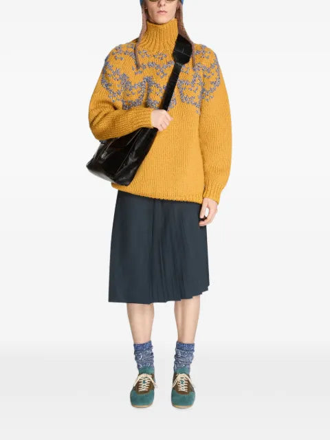 DRIES VAN NOTEN intarsia wool sweater