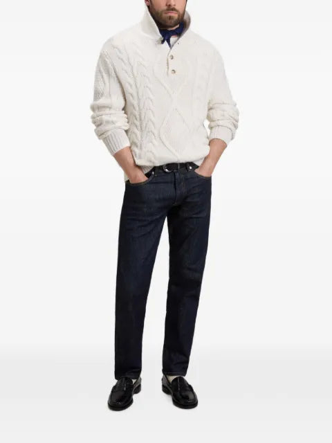 Woolrich cable-knit shawl-neck sweater
