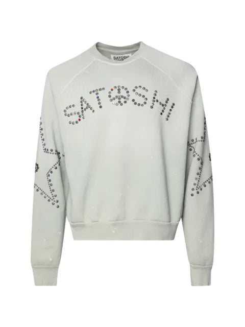 SATOSHI NAKAMOTO star-studded crew-neck sweater