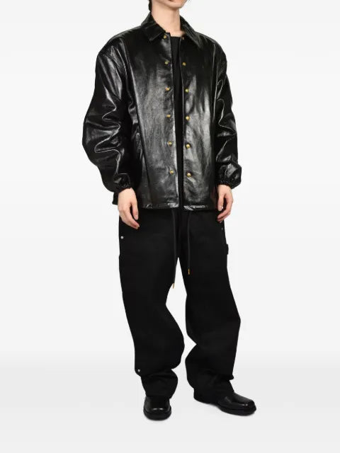 Willy Chavarria leather coach jacket