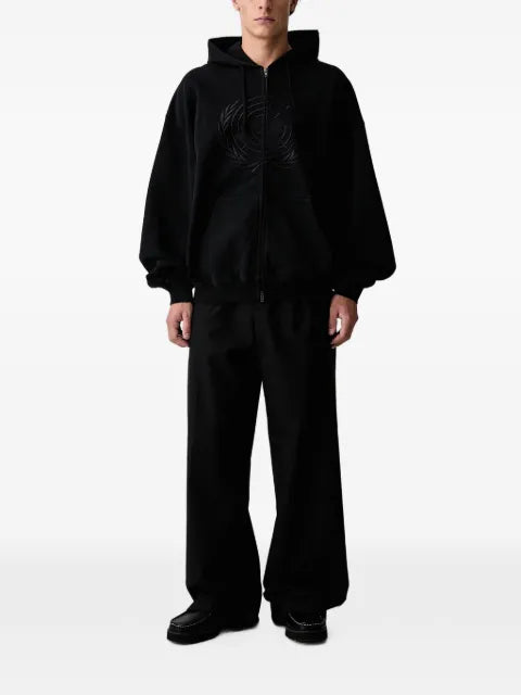 VETEMENTS logo-embroidered zip-up hoodie