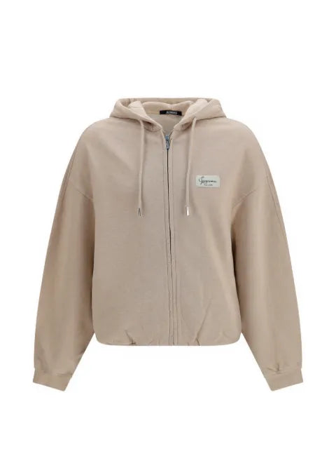 Jacquemus logo-patch zip-up hoodie