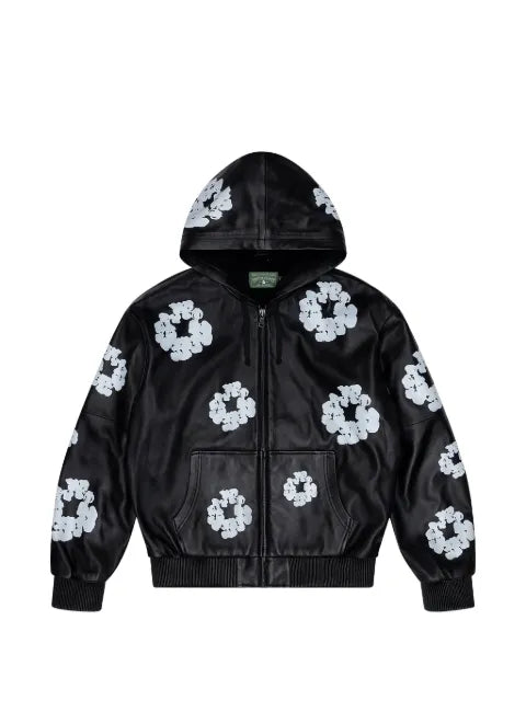 Denim Tears Cotton Wreath leather hoodie