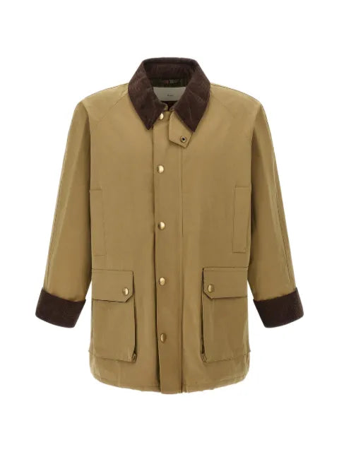 DUNST waxed corduroy-trim jacket