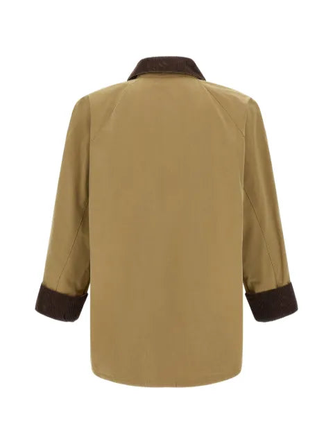 DUNST waxed corduroy-trim jacket