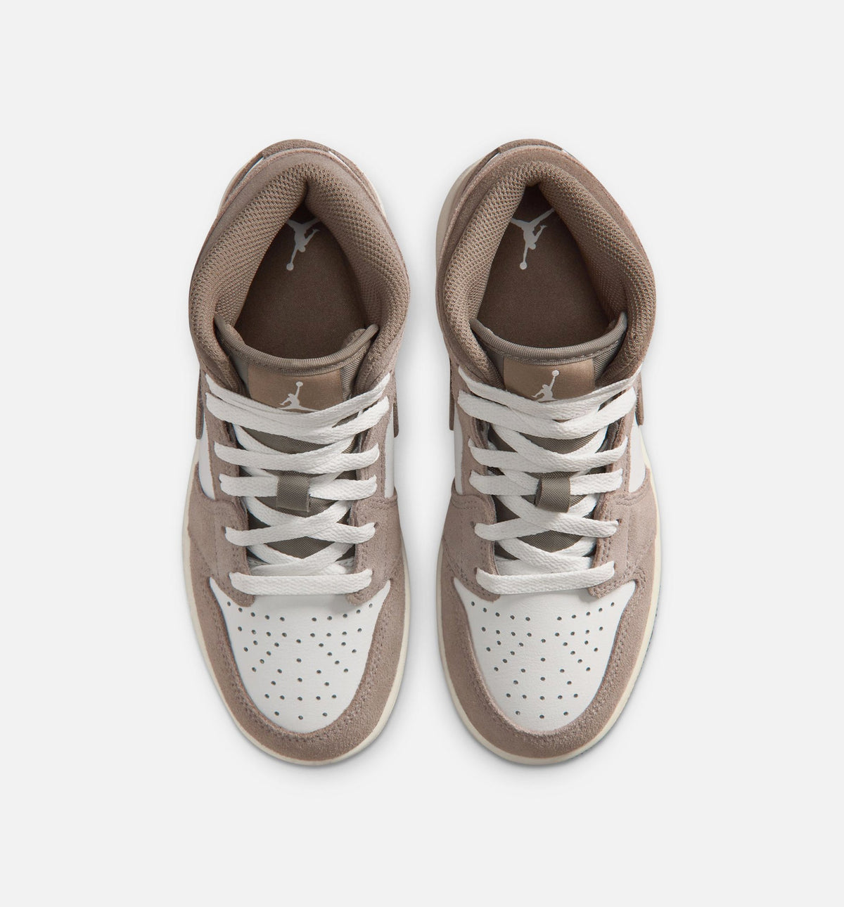 Air Jordan 1 Mid Grade School Lifestyle Shoes - Enigma Stone / Olive Grey / Summit White