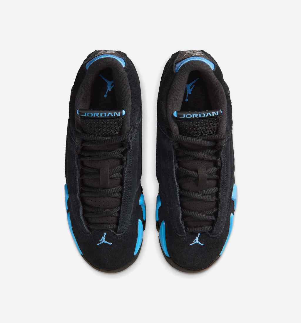 Air Jordan 14 Retro Black and University Blue | Grade School Lifestyle Shoe | Black/White/University Blue