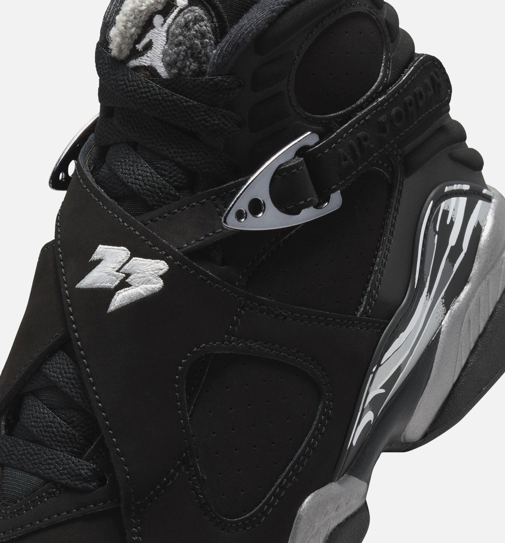 Air Jordan 8 Retro Chrome Black & Light Graphite Grade School Lifestyle Shoe