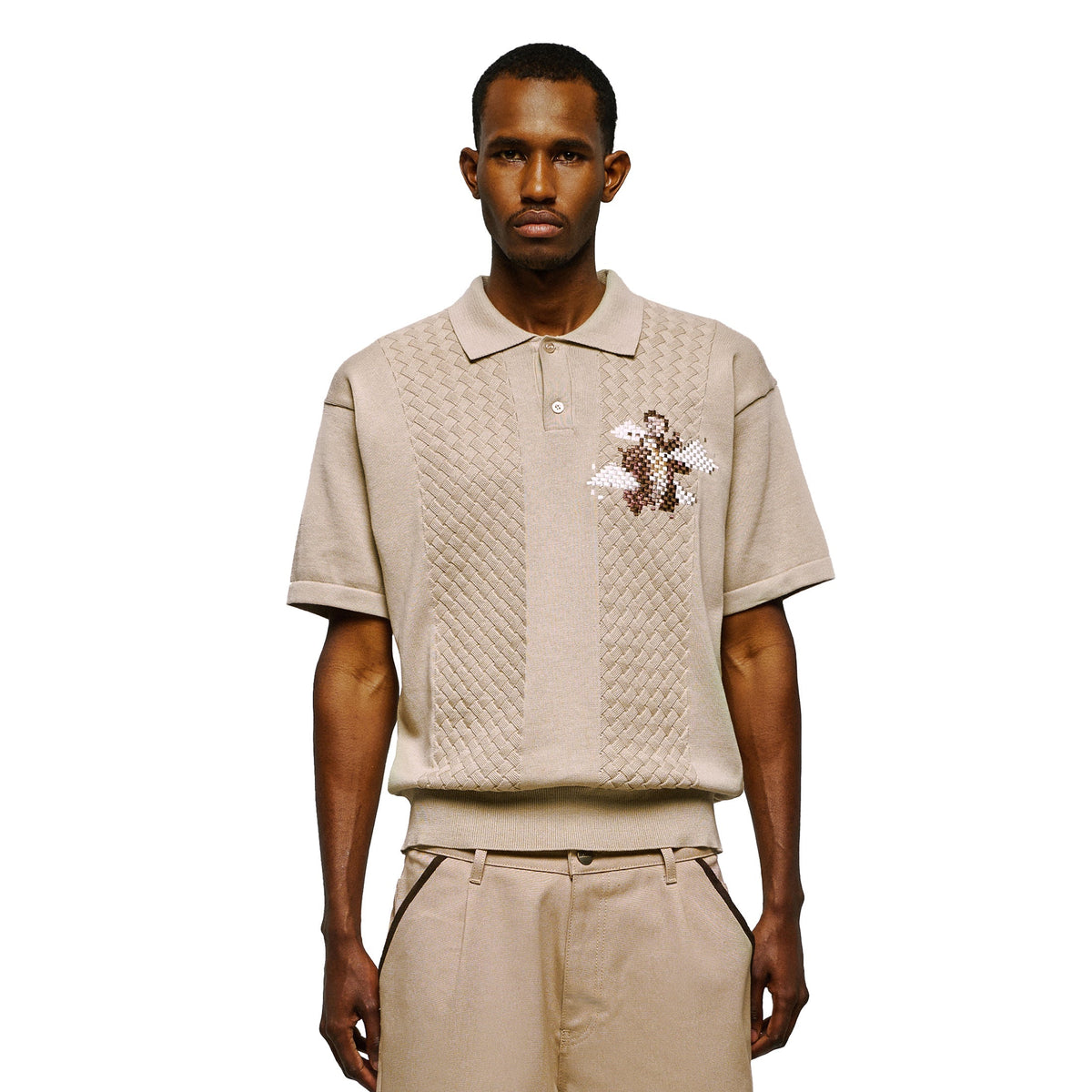 "on air" Polo knit beige
