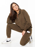 KATIE 1/4 ZIP SWEATSHIRT OLIVE