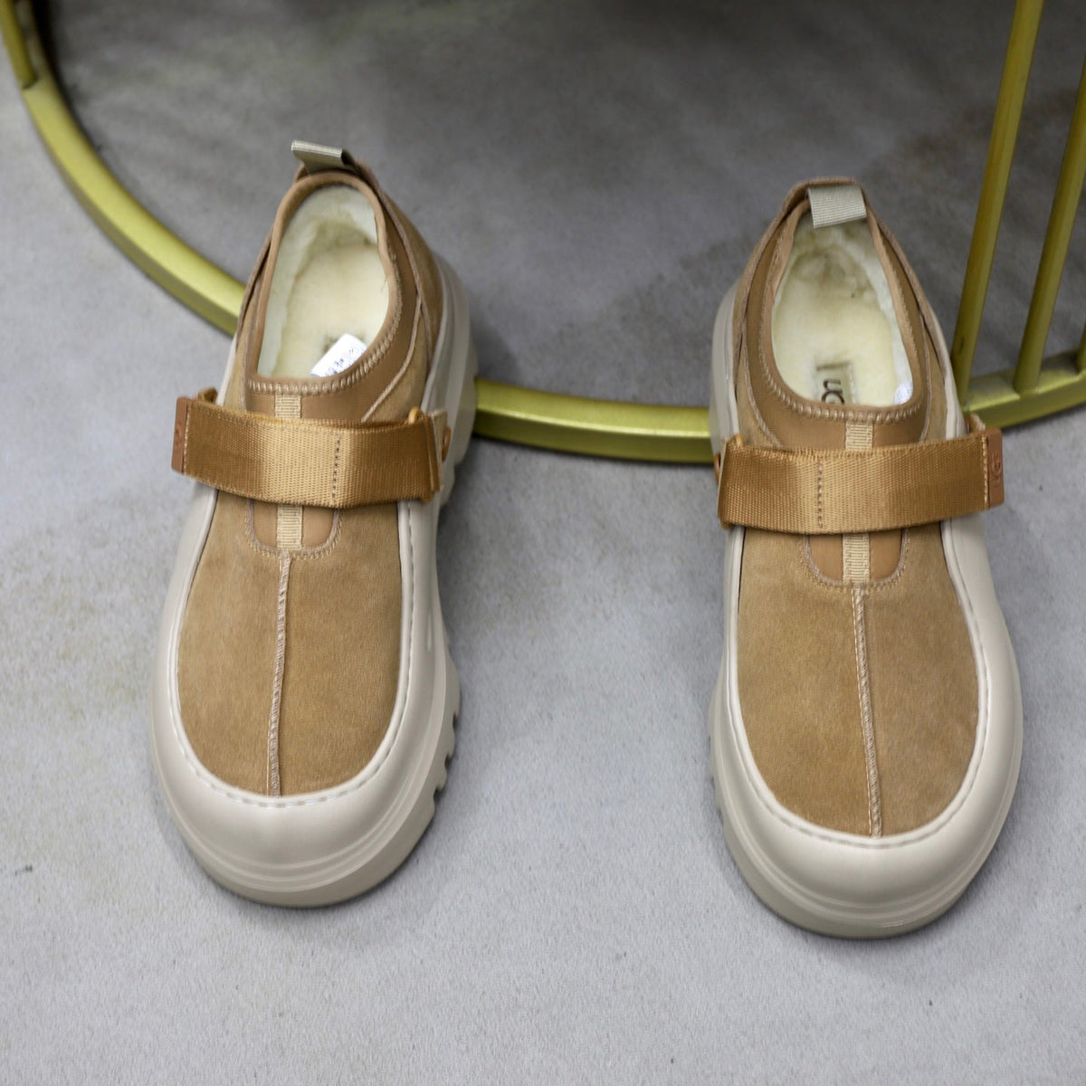 UGG Beige Strap Platform Casual Shoes
