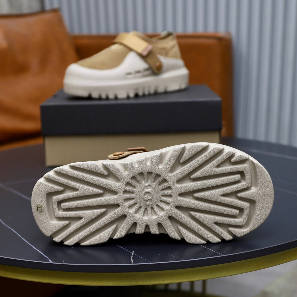 UGG Beige Strap Platform Casual Shoes