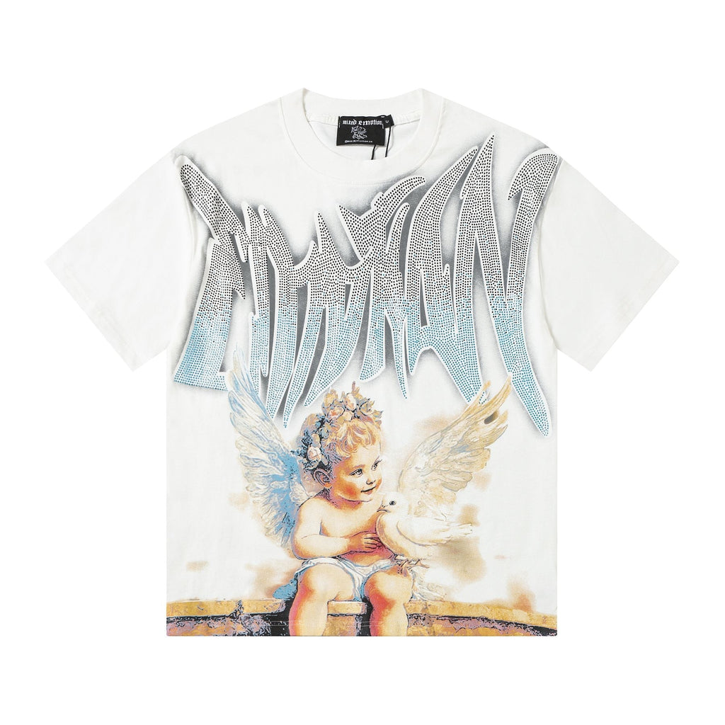 MIXED EMOTION Dove Angel Graphic Short-Sleeve T-Shirt
