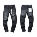 Purple Brand Black Distressed Paint-Splatter Jeans
