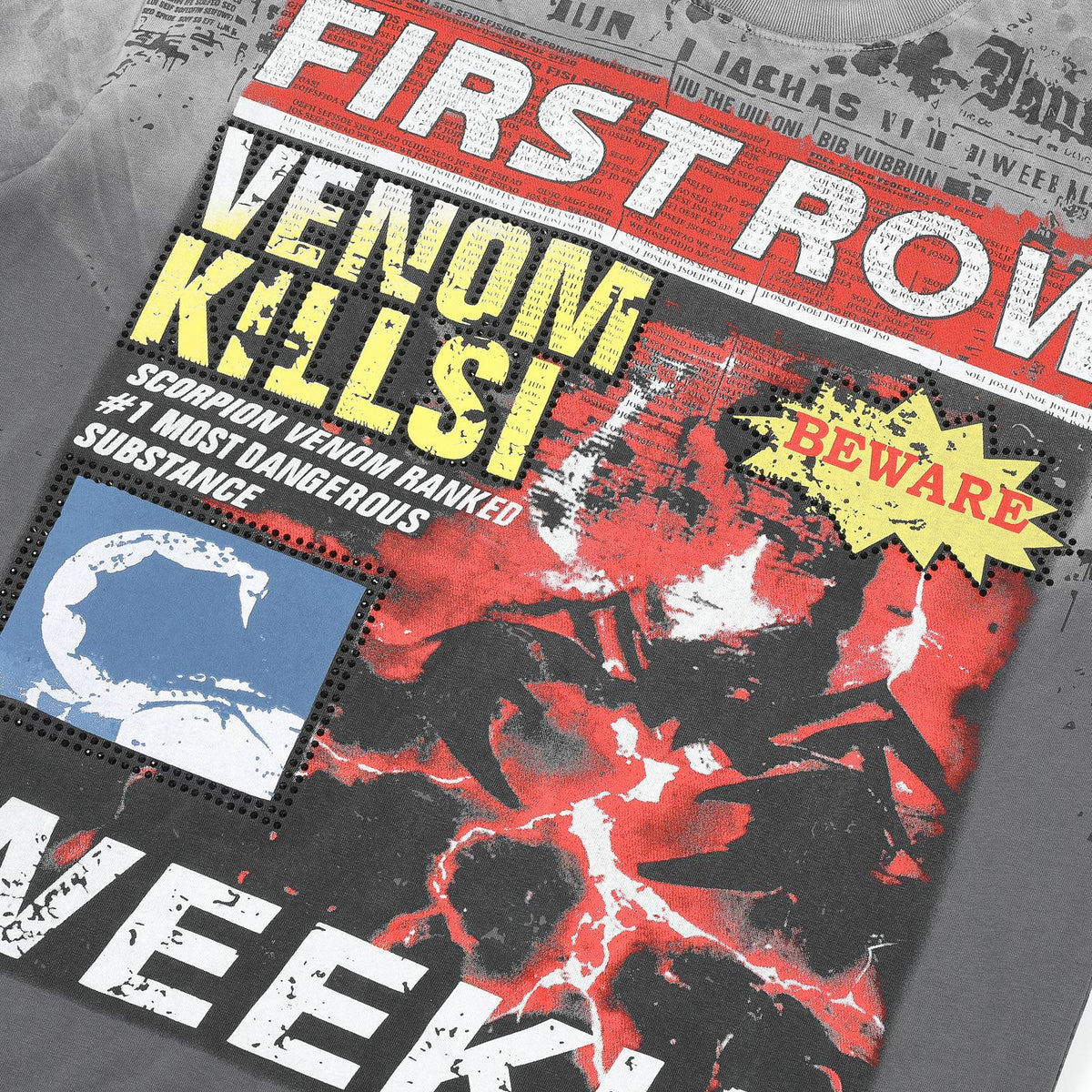 FIRST ROW Breaking News Venom Kills Graphic T-Shirt