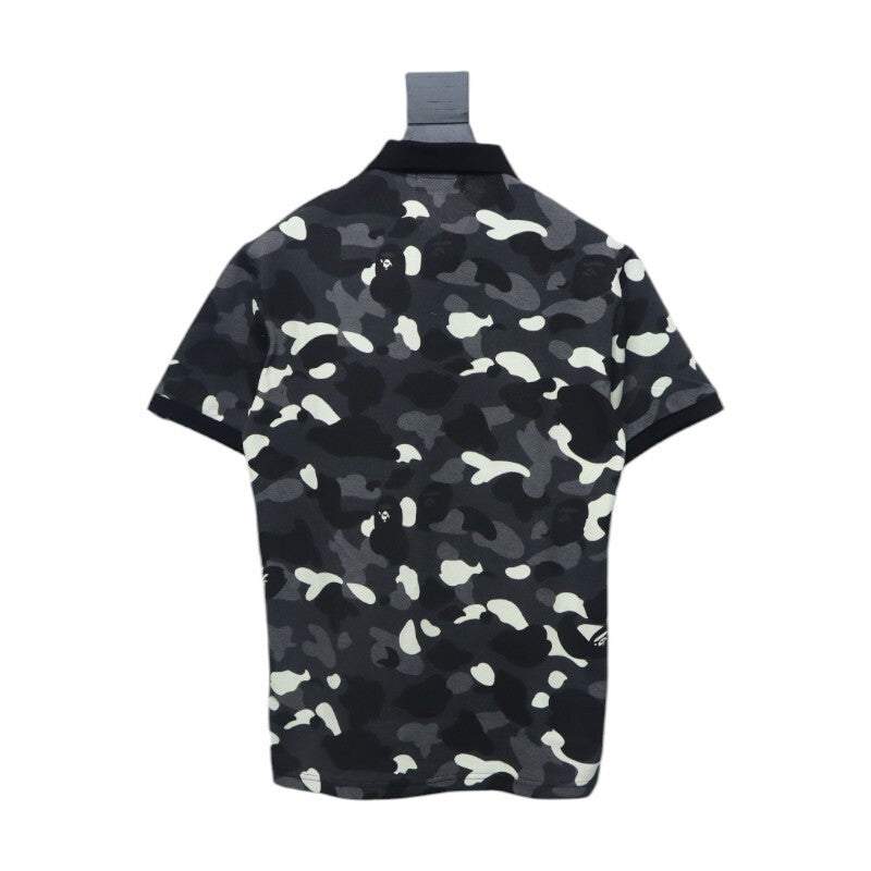 BAPE City Camo Large Ape Head Relaxed Fit Polo Black