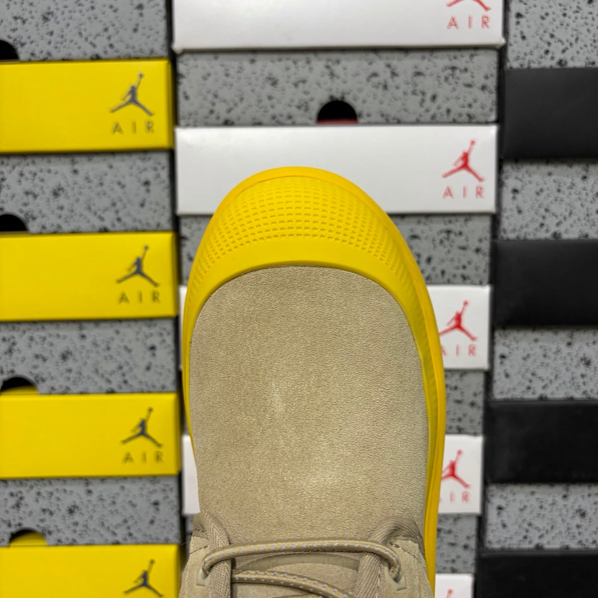 UGG Lace-Up Hiker Chukka Boot – Suede Boot with Yellow Lug Sole & Textured Midsole in Sand
