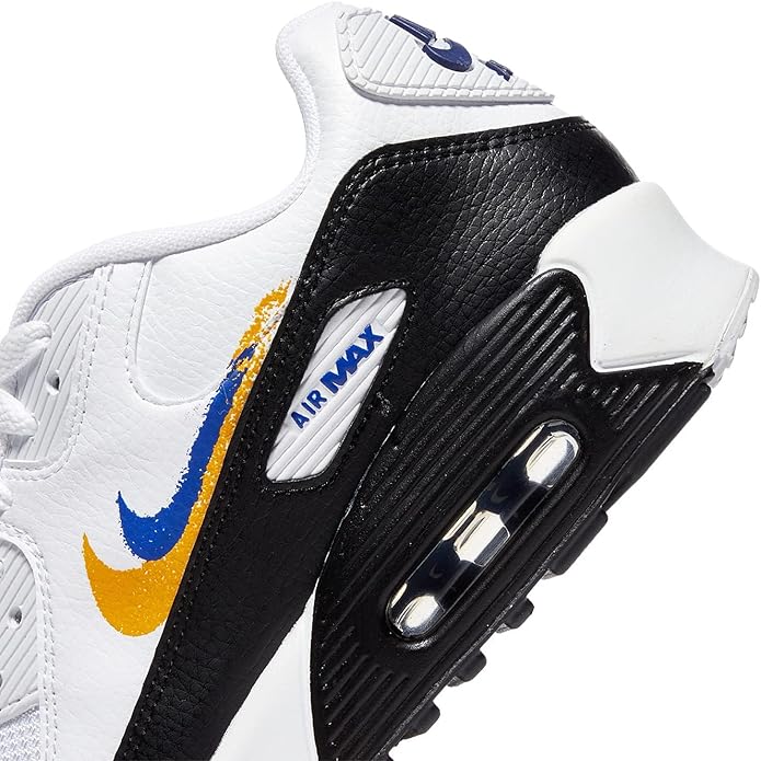 Big Kid's Nike Air Max 90 GS NN White/Deep Royal Blue (FJ4592 100)