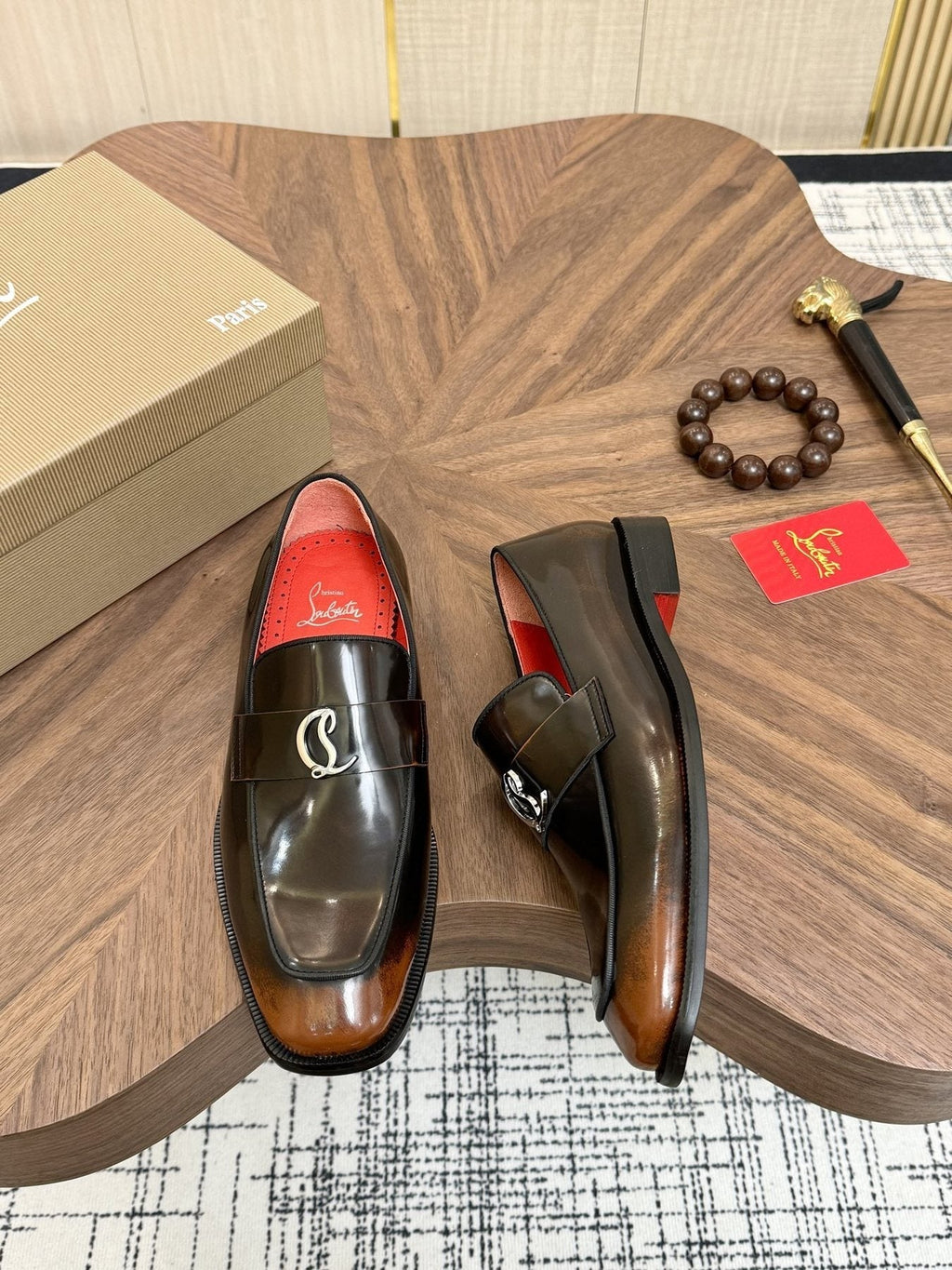 Christian Louboutin Black Hardware Loafers