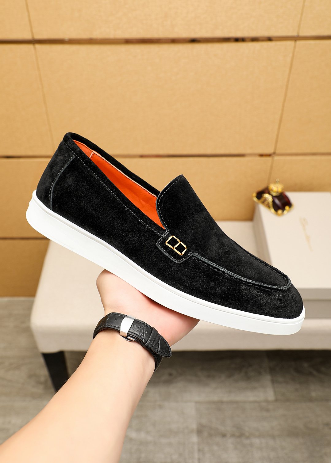 Santoni Men's Moc-Toe Slip-On Shoes