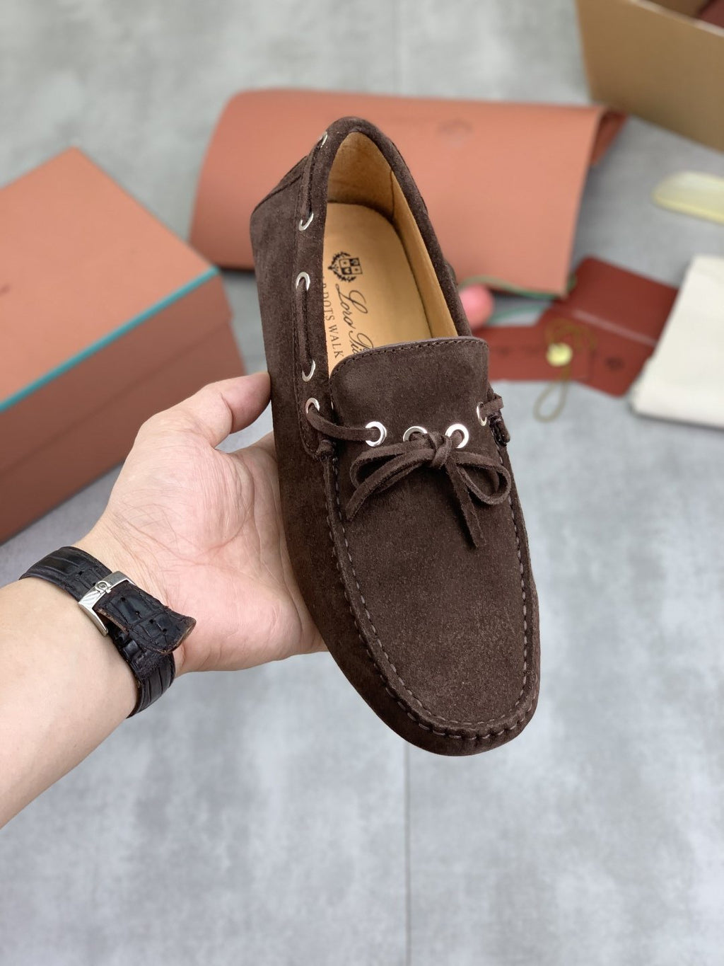 Loro Piana Suede Driving Shoes