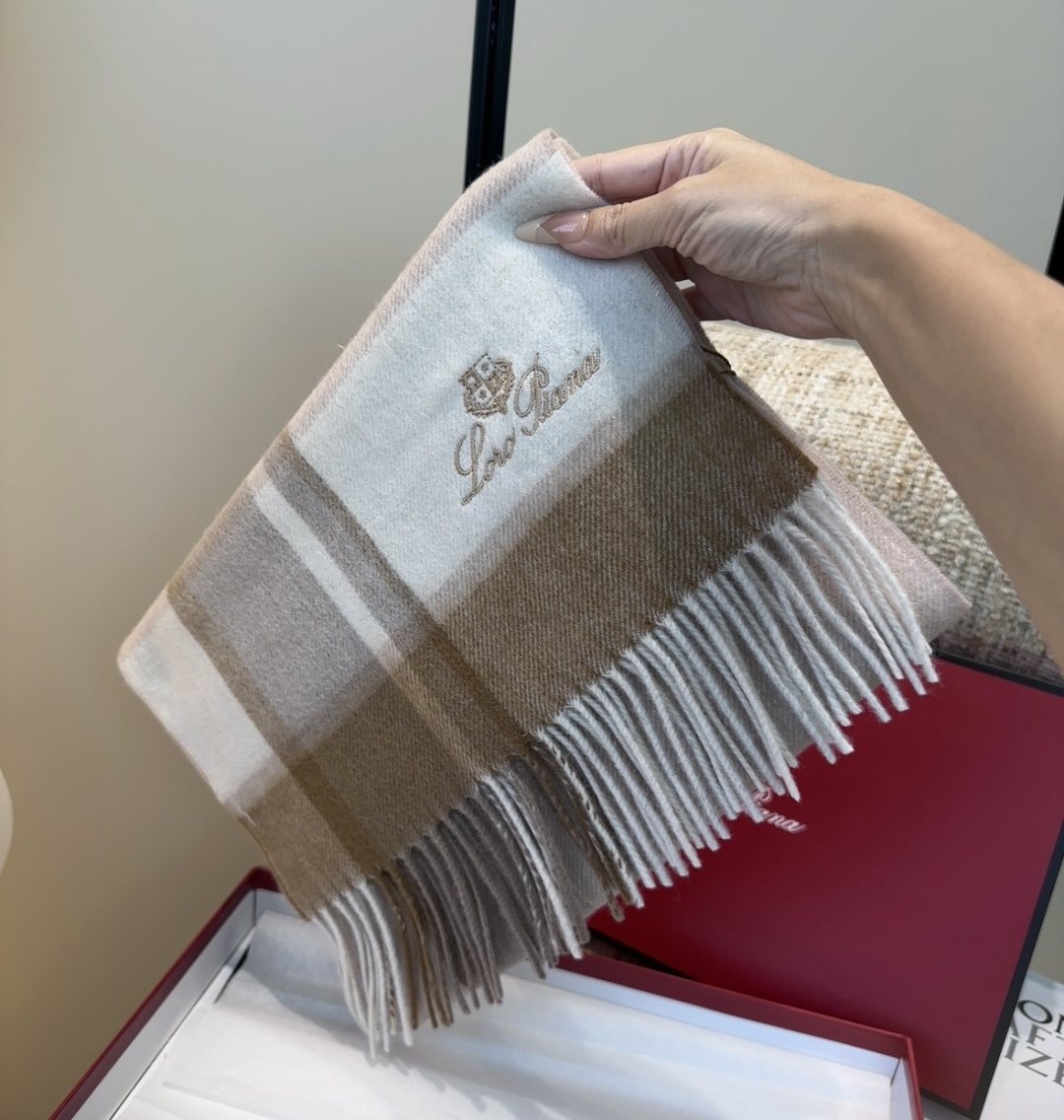 Loro Piana Fringed Plaid Scarf