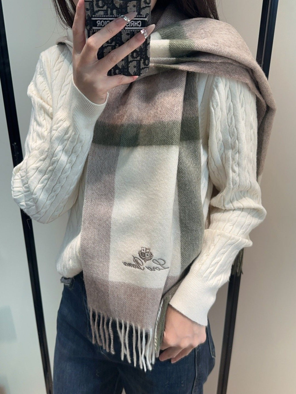 Loro Piana Fringed Plaid Scarf