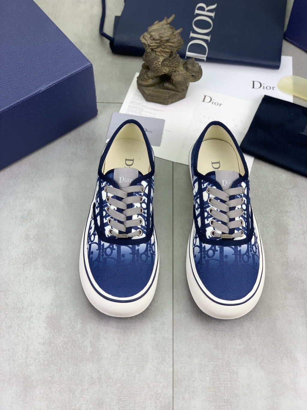Dior Patterned Low-Top Canvas Sneakers